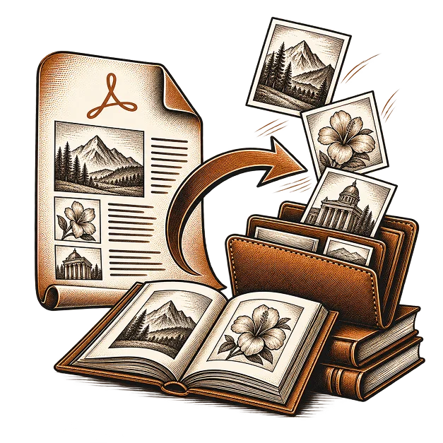 Illustration representing image extraction
