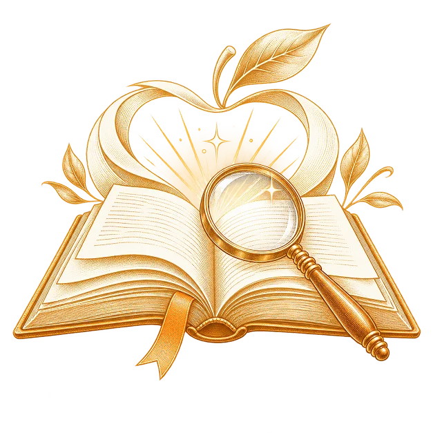 Line illustration of apple Books Marketing for a book campaign